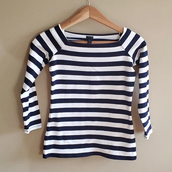 J. Crew Navy and White Striped Top - Picture 5 of 6